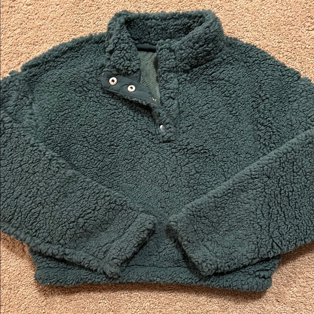 PacSun Forest Green Sherpa Sweatshirt